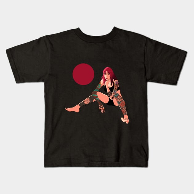 Yakuza Girl Kids T-Shirt by semburats